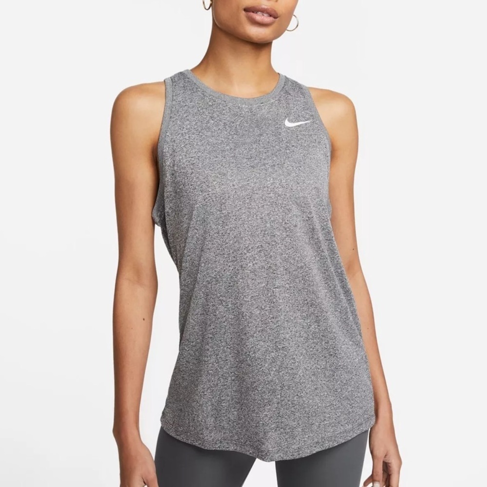 Nike Dri Fit women's XS Heather Gray breathe running Gym Workout tank Top - Picture 3 of 16